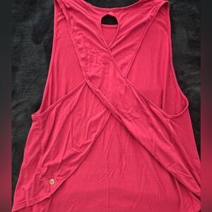 BuffBunny Fuschia Backless Flowy Tank Top In MEDIUM